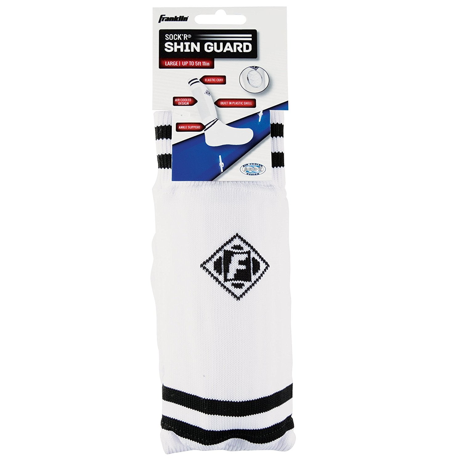 NEW Franklin Sock/'R Shinguards Built In Plastic Shell Small Up To 4/'7/" Black