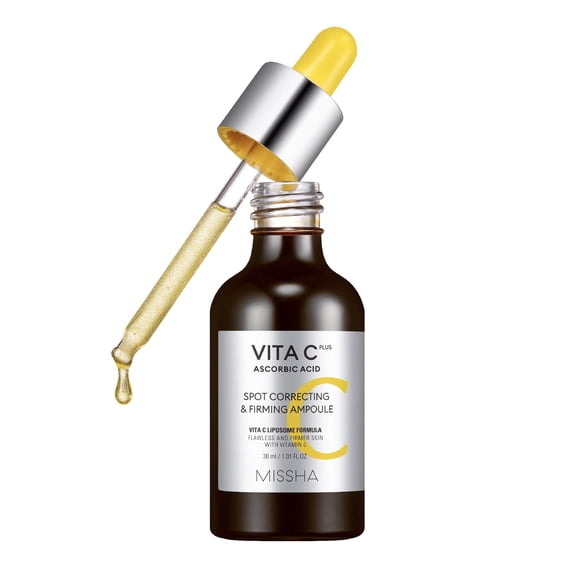 MISSHA Vita C Plus Ascorbic Acid, Spot Correcting & Firming Ampoule, 1.01 fl oz (30 ml)