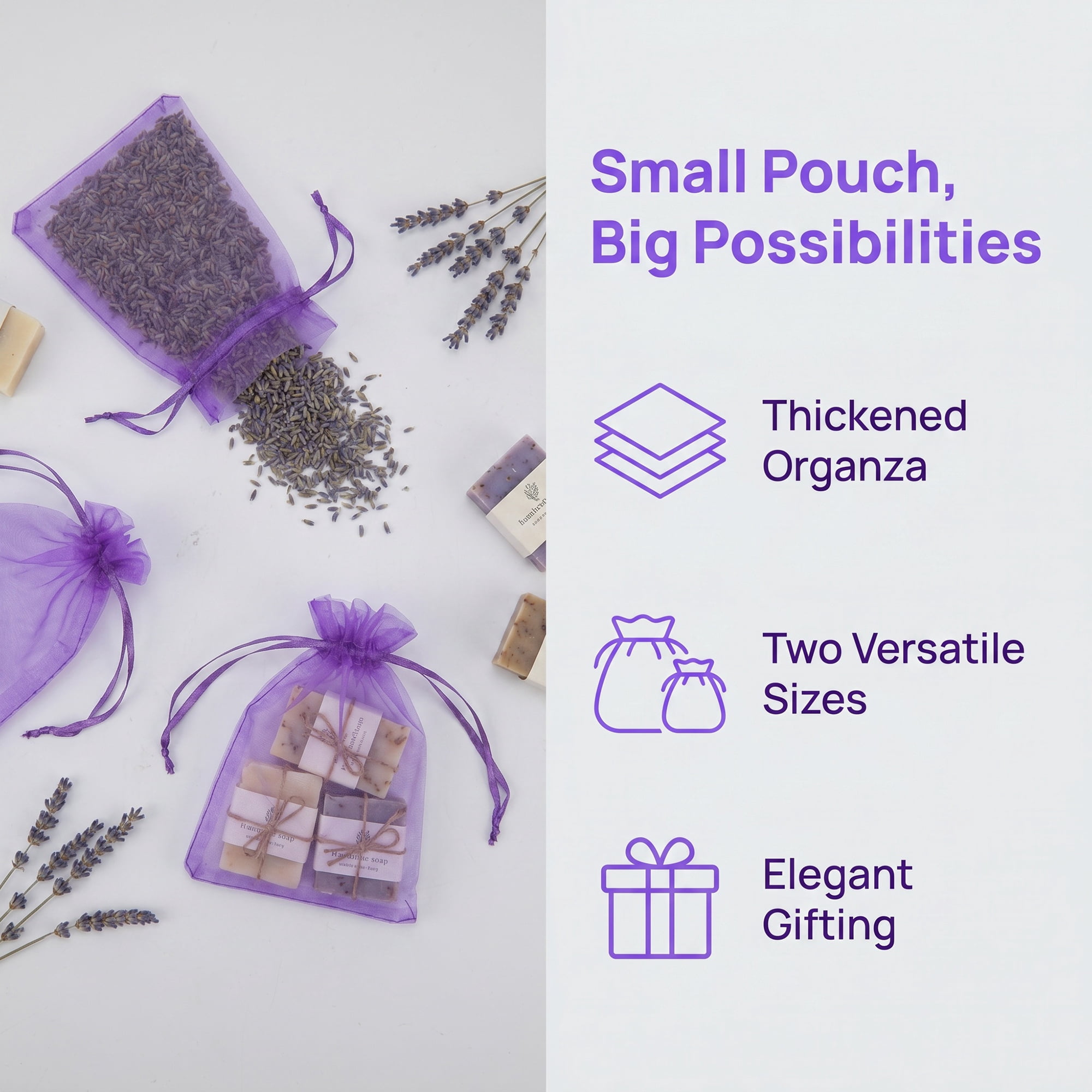 Unique Bargains Multi-Purpose Gift Bags with Handles for Events Dark Purple 3.5" x 4.7"