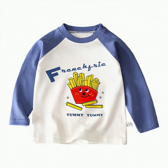 Caqnni Little Girls Boys Tops Casual Long Sleeve Shirts Loose Casual Pullover Sweatshirt Round Neck Tunic Blouse Fall Winter Sweatshirts Long sleeved T-shirt for 7-8 Years