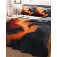 thumbnail image 3 of Quilts Twin Size, Burnt Orange Black Abstract Art Soft Comforter Bedding Set for Bed, Modern Art White Lightweight Quilted Bedspread with Pillow Cover(2 Pieces) for All Season, 68x86 Inch, 3 of 6