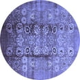 thumbnail image 1 of Ahgly Company Machine Washable Indoor Round Oriental Blue Industrial Area Rugs, 6' Round, 1 of 4