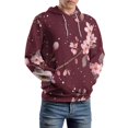 thumbnail image 5 of Cherry Blossom Floral Print-1 Men's Women Vintage 3D Hooded Sweatshirt - All-Season Loose Fit Streetwear, 5 of 6