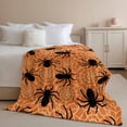 thumbnail image 3 of Flannel Fleece Throw Blanket Happy Halloween Spiders- Web Lightweight Soft Plush Blankets,Orange Cozy Warm Throw Blanket for Couch Sofa Bed Car Office All Season Use 40x60in, 3 of 9
