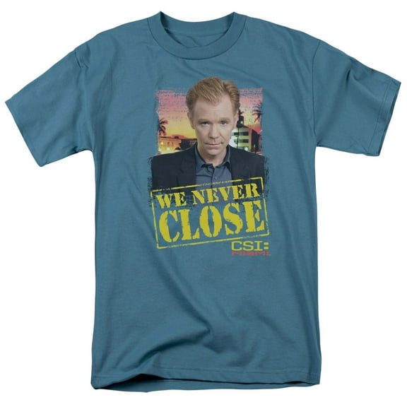 Csi:Miami Never Close Adult 18/1 T-Shirt Slate
