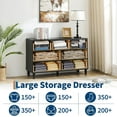 thumbnail image 5 of Twister.CK Dresser for Bedroom with 7 Drawers, Modern Chest of Drawers with Metal Handle, Wood Closet Clothes Storage Organizer for Living Room, Hallway, Black & Brown, 5 of 8