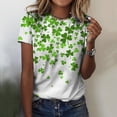 thumbnail image 1 of iTNHFP T-Shirts Femmes Col en V Hauts Mode Femmes Col Rond Manches Courtes T-Shirt Imprimé Haut, 1 of 3
