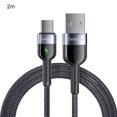 thumbnail image 1 of Essager 3A Tipo-c Cable de carga Cable de sincronización de datos de teléfono móvil Nylon trenzado con indicador LED, Negro, 2m Kearding EL5316-03, 1 of 2