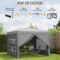 thumbnail image 4 of Outsunny 10'x10' Outdoor Pop Up Party Tent with Carrying Bag Light Grey, 4 of 10
