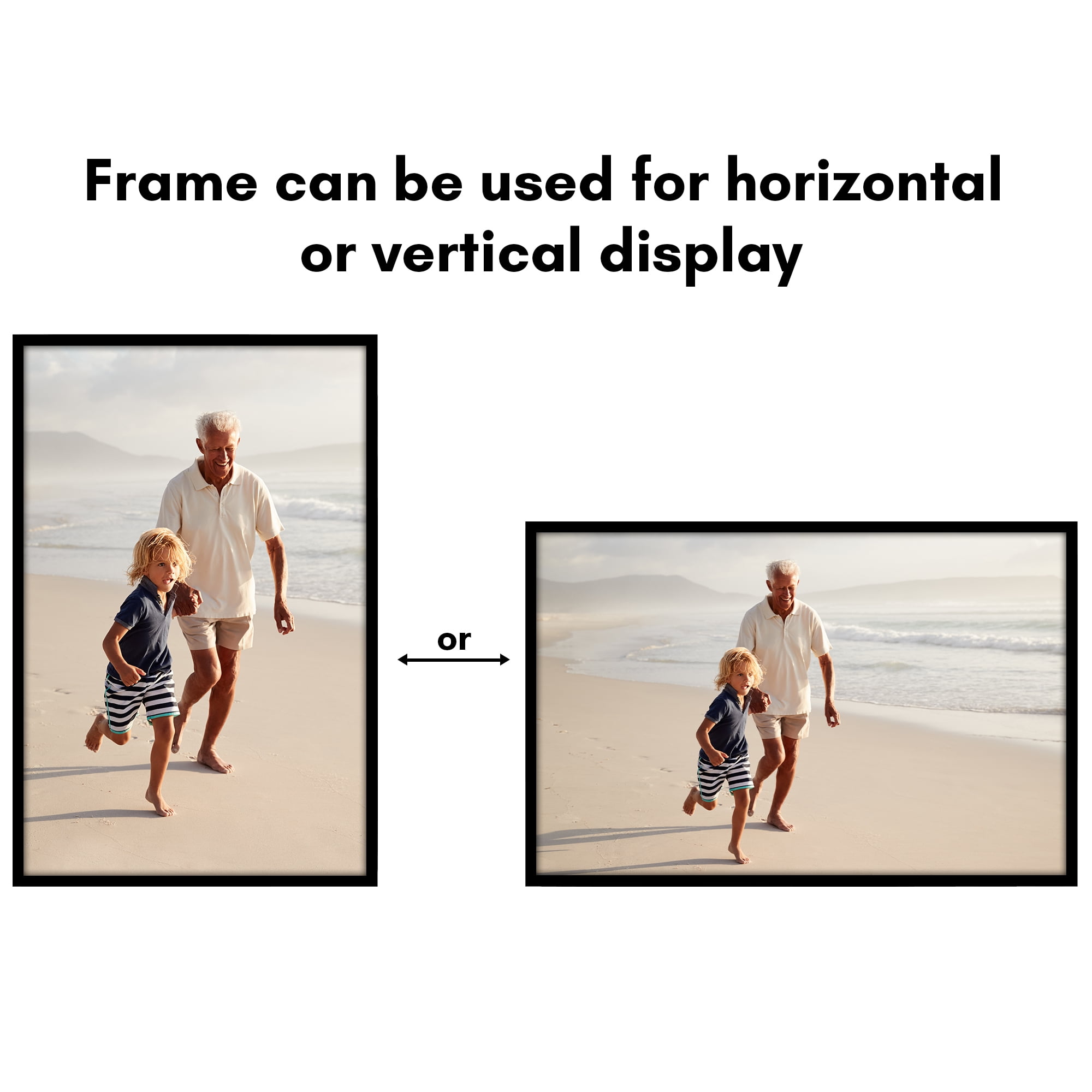 Americanflat 22x34 Poster Frame with Polished Plexiglass Streamline Collection Thin Border Wall - Black