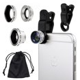 thumbnail image 1 of Universal 3 in 1 Camera Lens Kit for Smart phones (including iPhone, Samsung Galaxy, HTC, Motorola and More), Tablets, iPad, and Laptops includes One Fish Eye Lens / One 2 in 1 Macro Lens and Wide Ang, 1 of 5