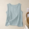 thumbnail image 1 of LVHAOGJOB Débardeur Col Rond pour Femmes Couleur Unie Hauts Été Sans Manches Chemises Amples pour Femmes, 1 of 4