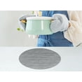 thumbnail image 3 of REGALWOVEN Round Placemats Set of 6 Placemats for Kitchen Dining Table Decor Washable Table Placemats Wipeable Table Mat Silver Gray 14*14in, 3 of 5