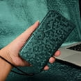 thumbnail image 3 of K-Lion for iPhone 14 Plus 6.7 Inch Case with Wrist Strap, Premium PU Leather Soft TPU Wallet Case Flip Cover Magnetic Closure Card Slots Holder Kickstand Anti-Scratch Shockproof Case,Green, 3 of 5