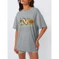thumbnail image 3 of SUNBS Oversized Graphic Tees for Women - Sunflower Casual T Shirts for Women Round Neck Tops, 3 of 8