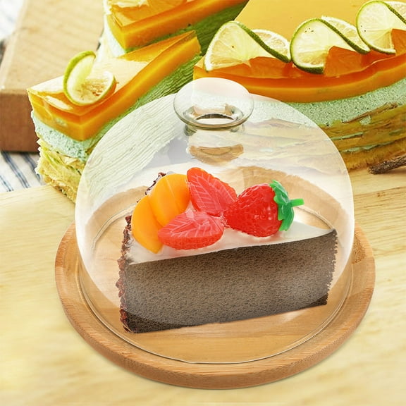 NIAIZEK Transparent Glass Cake Stand with Dome Lid for Wedding, Party, Food Display and