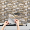 thumbnail image 2 of 3D Textured Brick Wall Tile Stickers Rustic Style Realistic Brick Wall Decals For Living Room Bedroom Bathroom Home Decor Upgrade Monthly Baby Cards, 2 of 5