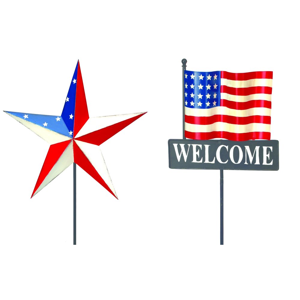 Regency Metal American Flag Yard Stake Set