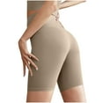 thumbnail image 2 of Miluxas Tummy Control Compression Shorts for Women,High Waist Workout Biker Shorts Khaki XXL(XXL), 2 of 9