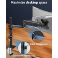 thumbnail image 2 of HOMOUNT Single Monitor Arm for 22-32inch, Full-Motion Monitor Mount, Height Adjustable Monitor Stand for Desk, Holds Max 22lbs, 2 of 9