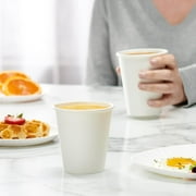 GUSTO 12 oz White Paper Coffee Cups, Disposable Hot Cups for Coffee & Tea, To Go Cups, 100 Count