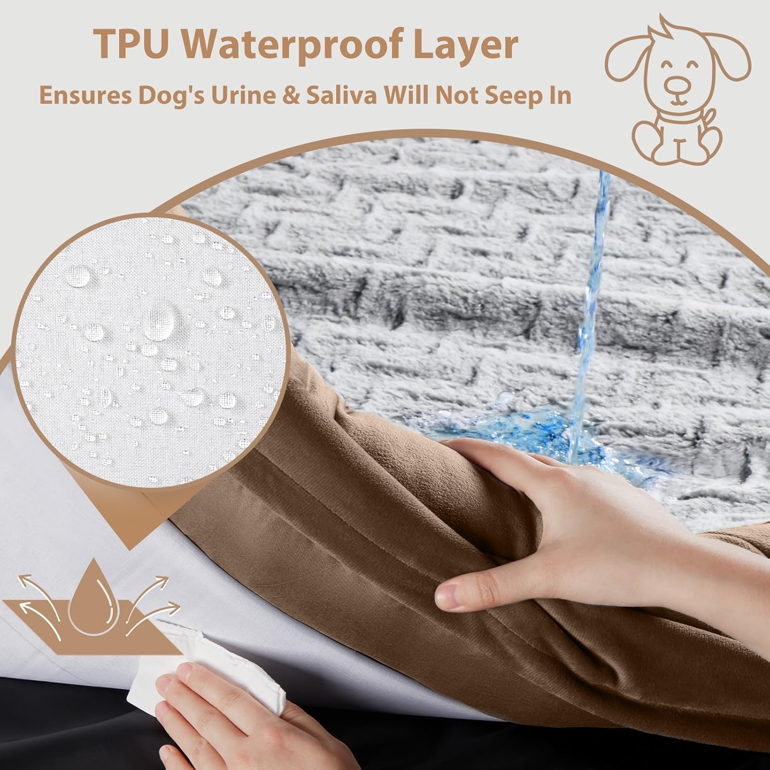 EP  XL Extra Large Dog Bed, Washable Dog Couch with Removable Waterproof Cover, Orthopedic Large Pet Sofa Bed with Bolster Sides for Sleeping