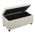 thumbnail image 4 of CangLong 36Inch Damara Lift-Top Storage Ottoman Bench with Faux-Leather Upholstery, Cream, 4 of 7