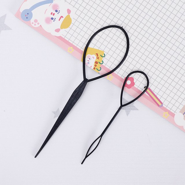 1 Pair Hair Tail Tools, Hair Braid Accessories Ponytail Maker,French Braid Tool Loop for Hair Styling, 2pcs, 1 Color