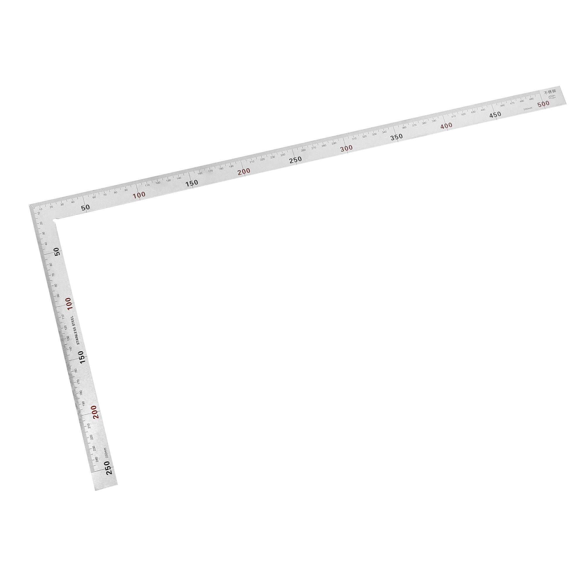 L Square 250x500mm Steel Framing Square 90 Degree Scale Ruler Dual Side