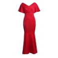 thumbnail image 2 of Vestido largo de con cuello en V de manga corta sin respaldo formal vestido de L rojo Soledad maxi vestido de gala, 2 of 10