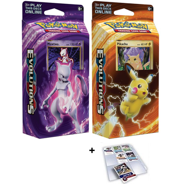 Pokemon TCG Pikachu & Mewtwo Combo Deck (Plus Free Gift 5x 9Pocket
