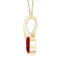 thumbnail image 2 of Angara Natural Ruby Necklace - Heart-Shaped Ruby Ribbon Pendant with Diamond in 14K Yellow Gold for Women, 2 of 10