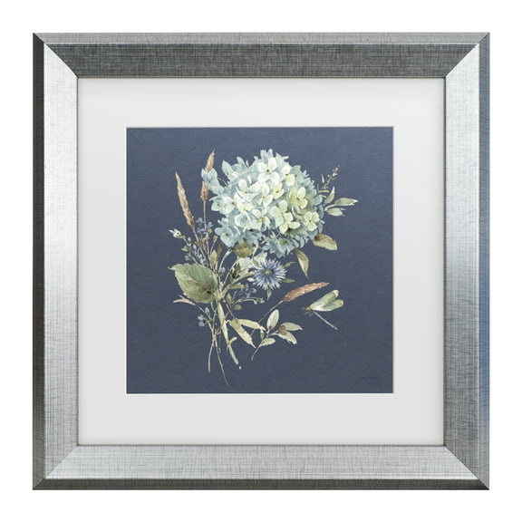 Lisa Audit 'Bohemian Blue 03 on blue' Matted Framed Art