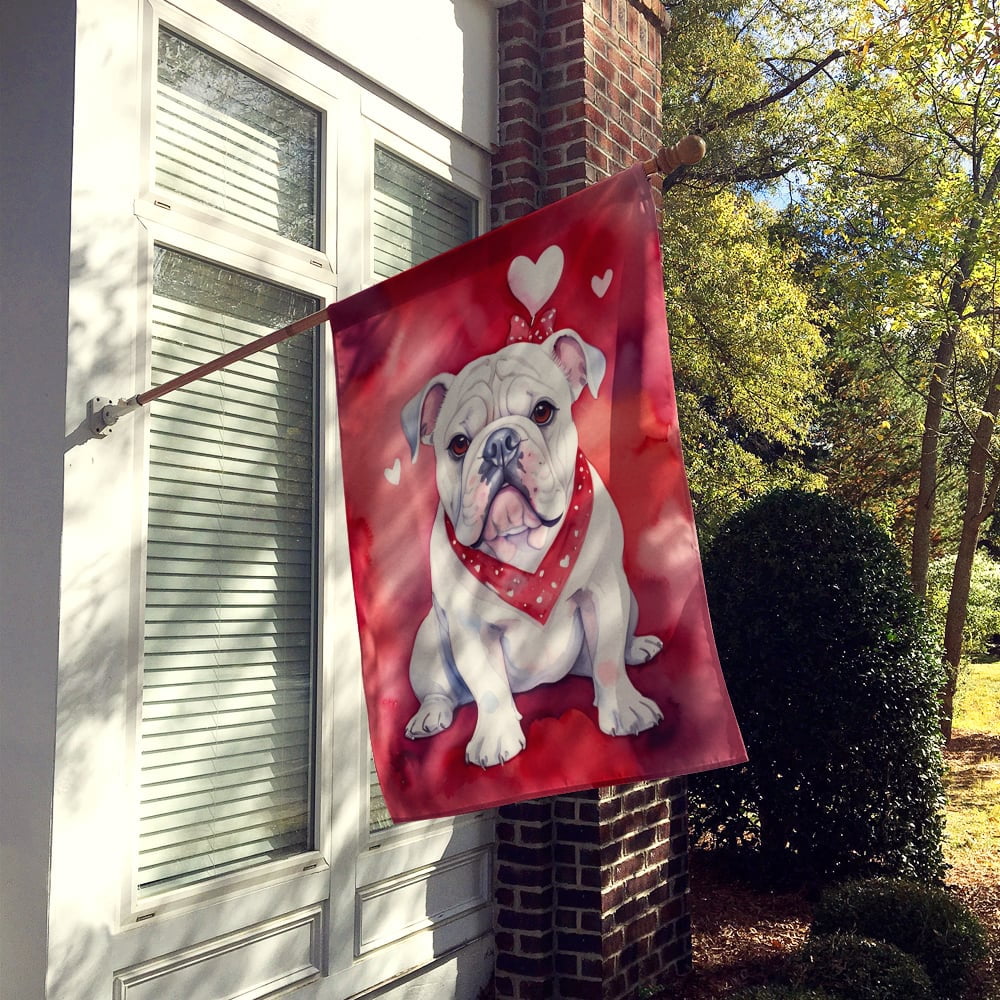 English Bulldog My Valentine House Flag 28 in x 40 in