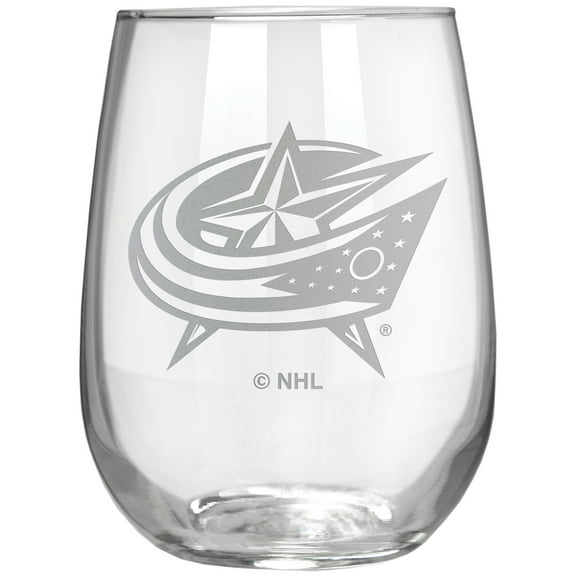 Columbus Blue Jackets Etched 17oz. Rally Cry Stemless Wine Glass