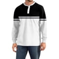 thumbnail image 4 of Hearthz Men's Henley Shirts Long Sleeve Fall 3-Button Color Block Mens Summer Shirts Crew Neck Casual Men's Jersey Baseball Shirt, 4 of 4
