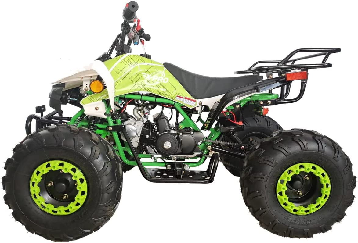 X Pro P011 Green 125 cc ATV with Reverse LED Headlights Big19 18 Tires