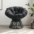thumbnail image 2 of Ktaxon Papasan Chair, 38" Patio 360-Degree Swivel Papasan Seating with Cushion & Handwoven Wicker, Comfy Rotating Lounge Chair for Living Room Bedroom Garden, Dark Gray, 2 of 8