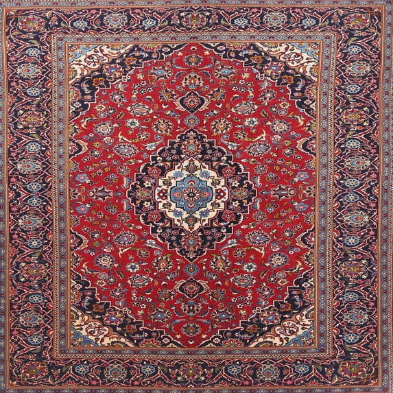 Ahgly Company Indoor Square Traditional Pink Medallion Area Rugs, 3' Square