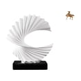 thumbnail image 1 of Escultura de ola, figura de caballo, adorno animal, resina, latón, diseño abstracto, decoración moderna de escritorio, adecuada para regalo de oficina, 1 of 8