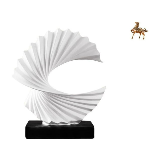 Escultura de ola, figura de caballo, adorno animal, resina, latón, diseño abstracto, decoración moderna de escritorio, adecuada para regalo de oficina