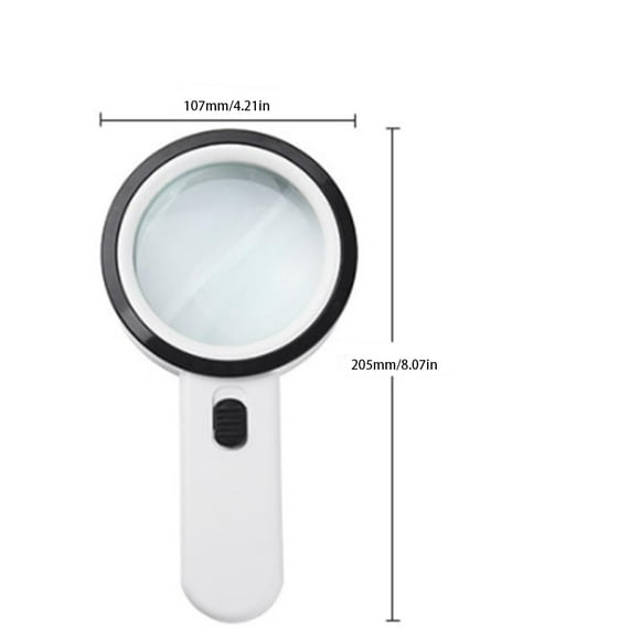 Handheld 30X Magnifying Glass With 12Pcs LED Light For Inspect Maps Stamps Jewelry