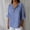 Blue, variant on 3/4 Sleeve Button Down Shirts for Women Gingham Plaid Striped Tops V Neck Casual Trendy Loose Blouses Blue