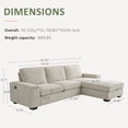 thumbnail image 2 of INGALIK 98" Sectional Sofa with Large Storage Chaise, L-Shaped Oversized Couch, Chenille Sofa 3-Seat with Removable Cushion Covers USB Type-C Ports for Living Room (Beige), 2 of 8