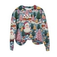 thumbnail image 4 of Cyber· Monday Clearance Christmas Gift Under 25.00 Fayshow0 Women'S Christmas Printed Round Neck Long Sleeved Top Loose Fitting Sweater, 4 of 4