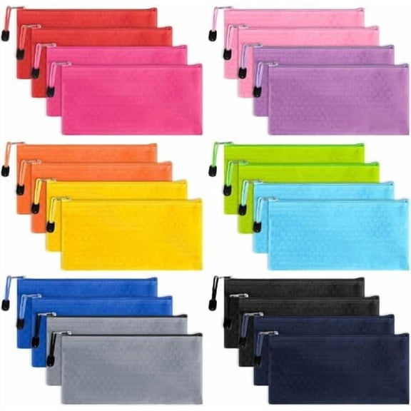 48pcs Pencil Case Zipper Pouch, Bill Size Pencil Storage, Small Pencil Organizing, Waterproof Bags for Office Supplies, Travel Accessories in