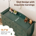 thumbnail image 3 of ANPOO Sleigh Style Baby Diaper Changing Table, 6 Drawer Storage Organizer, Baby Dresser with Changing Table Top, Convertible Nursery Dresser Chest of Drawers, Wood Dresser for Kids Bedroom, Green, 3 of 10