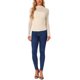 thumbnail image 2 of INSPIRAR CHIC Top de Malla para Mujer de Manga Larga Sólido con Cuello Alto Panel Transparente y Fruncido Lateral XS Beige, 2 of 5