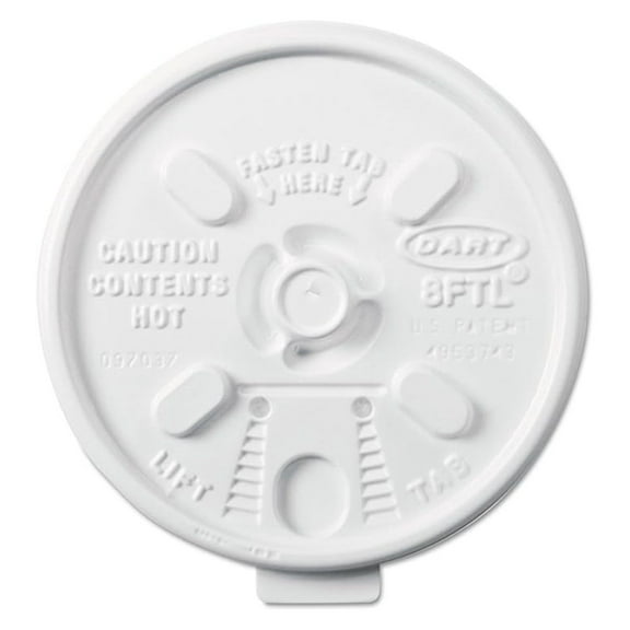 - Lift n' Lock Plastic Hot Cup Lids, 6-10oz Cups, White, 1000/Carton 8FTL (DMi CT
