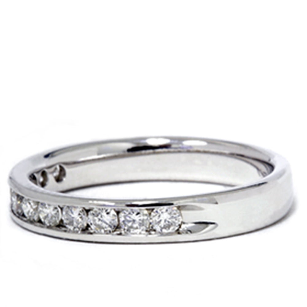 Pompeii 1/2ct 14K White Gold Diamond Wedding Guard Ring Band (G/H,I1)